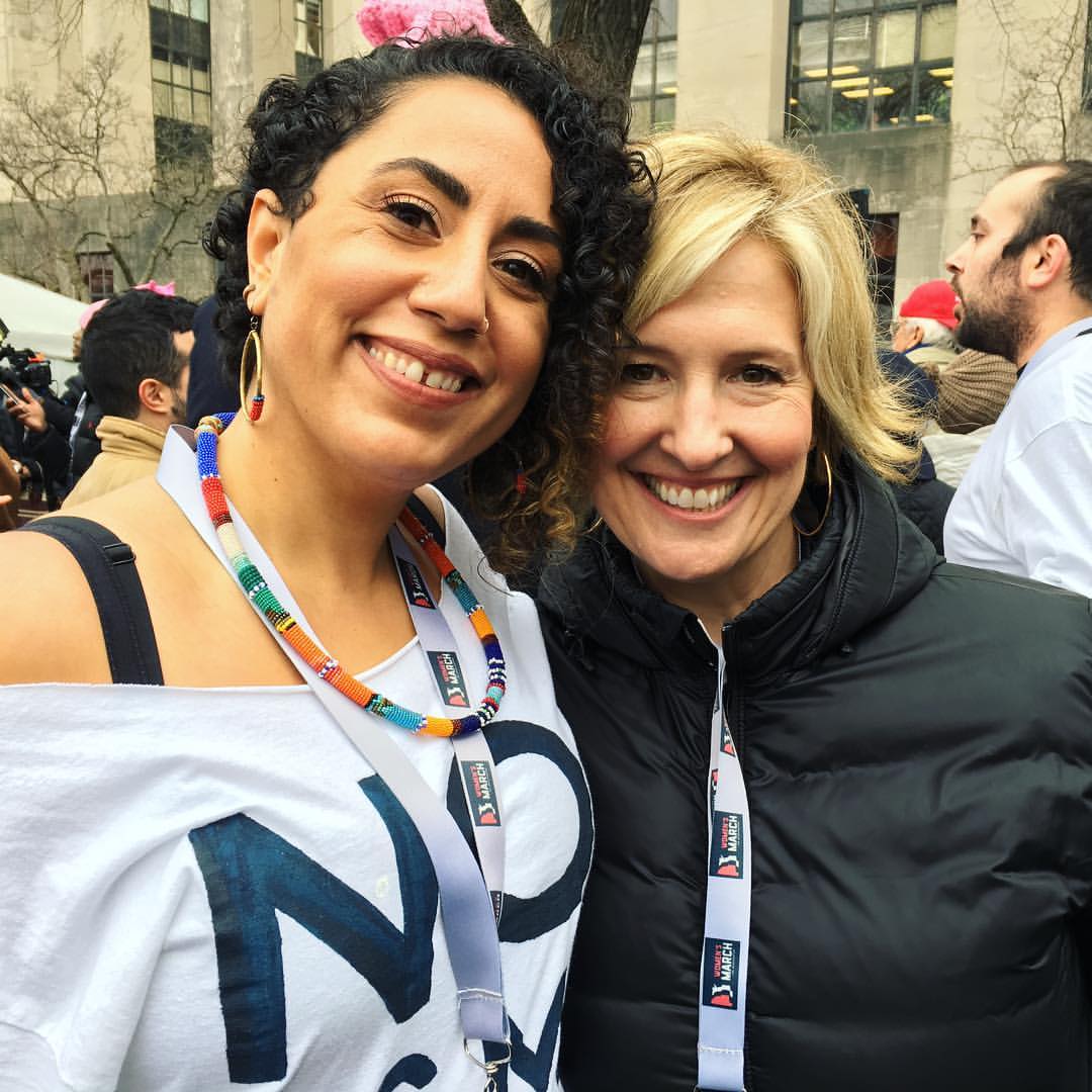 Taina Asili and Brene Brown backstage at The Women's March.